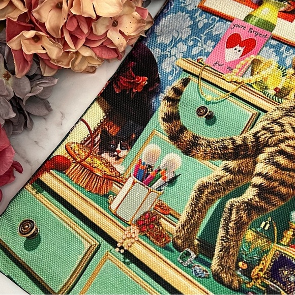 Eco-Friendly Cats Playing Dress Up Folding Tote Bag - Picture 12 of 16